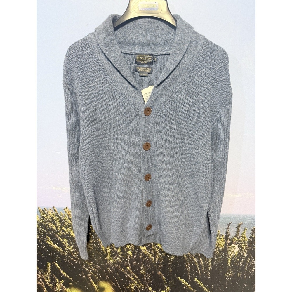 Pendleton Shetland Collection Cardigan Wool Sweater Shawl Collar M NWT